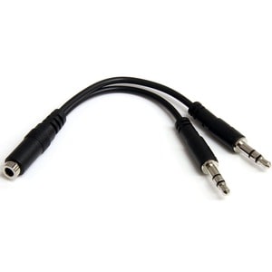 StarTech.com 3.5mm 4 Position to 2x 3 Position 3.5mm Headset Splitter Adapter - F/M - 12.95 cm Mini-phone Audio Cable for 