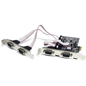 StarTech.com 4 Port Native PCI Express RS232 Serial Adapter Card with 16550 UART - Dual-profile Plug-in Card - 16550, 16C4