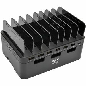 Eaton Tripp Lite Series 7-Port USB Charging Station with Quick Charge 3.0, USB-C Port, Device Storage, 5V 4A (60W) USB Cha
