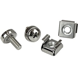 StarTech.com CABSCREWM52 - TAA-konform - Rack-Schraube, Käfigmutter - Edelstahl - Silber - 100 / Paket