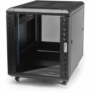 StarTech.com 12U Bodenstehend Rackschrank für Server, A/V-Geräte, KVM-Schalter, Patchfeld, LAN-Schalter - 482,60 mm Rack W