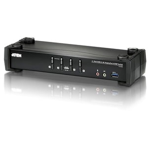 ATEN 4-Port USB 3.0 4K DisplayPort KVMP Switch-TAA Compliant - 4 Computer(s) - 1 Local User(s) - 4096 x 2160 - 8 x USB - 5