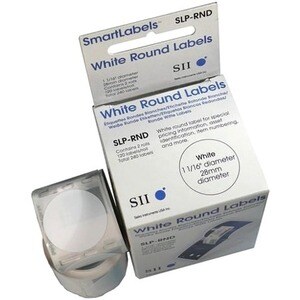 Seiko SLP-RND Multipurpose Label - 28 mm Diameter - Circle - Direct Thermal - White - 120 / Roll - 2 / Box