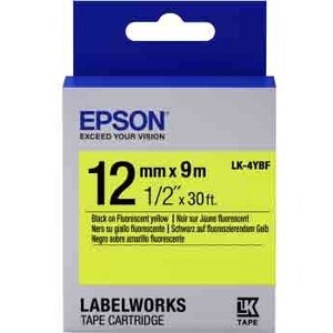 Etikettenband Epson LabelWorks LK-4YBF - 12 mm Breite - Thermotransfer - Gelb - Durable