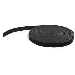 StarTech.com Hook-and-Loop Cable Management Tie - 50 ft. Bulk Roll - Black - Cut-to-Size Cable Wrap / Straps - Organize th