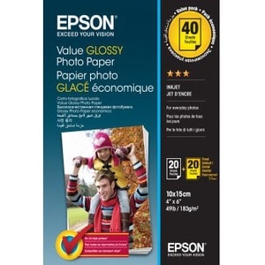 Epson Value Photo Paper - 254 mm x 381 mm - 183 g/m² Grammage - Glossy - 40 Sheet