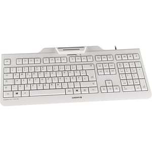 CHERRY KC 1000 SC Keyboard - Cable Connectivity - USB Interface - Swedish - Pale Gray - LPK Keyswitch - 105 Key(s) - Compu