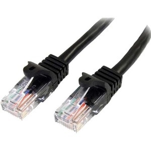 StarTech.com 0.5m Black Cat5e Patch Cable with Snagless RJ45 Connectors - Short Ethernet Cable - 0.5 m Cat 5e UTP Cable - 