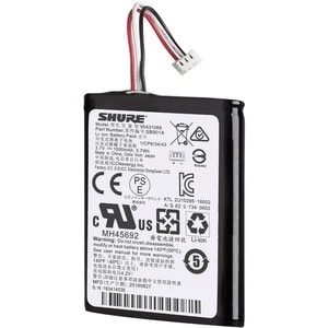 Shure Rechargeable Lithium-Ion Battery - For Transmitter - Battery Rechargeable - 1000 mAh - 3.70 Wh - 3.7 V DC - 1