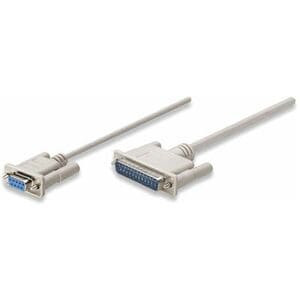 Manhattan CABLE NULL MODEM DB9H-DB25M 1.8M, MOL - Cable for Impresora, Escáner - Apantallado