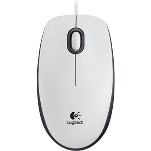 Logitech M100 Mouse - USB - Optical - 3 Button(s) - White - Cable - 1000 dpi - Scroll Wheel - Symmetrical