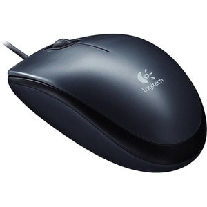 Logitech M100 Mouse - USB - Optical - 3 Button(s) - Black - Cable - 1000 dpi - Scroll Wheel - Symmetrical