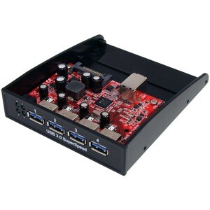StarTech.com USB 3.0 Front Panel 4 Port Hub - 5Gbps - 3.5 5.25in Bay - 5 Total USB Port(s) - 5 USB 3.0 Port(s)1 SATA Port(