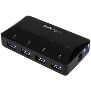 StarTech.com 4-Port USB 3.0 Hub plus Dedicated Charging Port - 5Gbps - 1 x 2.4A Port - Desktop USB Hub and Fast-Charging S
