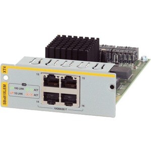 Allied Telesis AT-SBX81XLEM/XT4 Expansion Module - 4 x RJ-45 10GBase-T LAN - For Data Networking - Twisted Pair10 Gigabit 