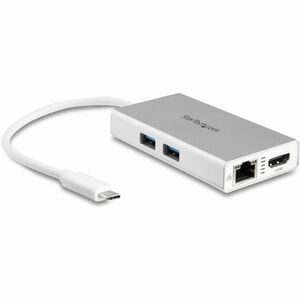 StarTech.com Adattatore Multifunzione USB-C per portatili - Power Delivery - 4K HDMI - Gbe - USB 3.0 - Bianco e Argento - 