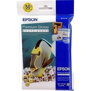 Epson Premium Glossy Photo Paper - 100 mm x 150 mm - 255 g/m² Grammage - High Gloss - White - 50 Sheet