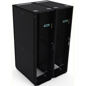 HPE Enterprise 48U Floor Standing Rack Cabinet for Server, KVM Switch - Black, Silver - 1360.78 kg Dynamic/Rolling Weight 