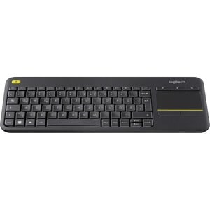 Logitech K400 Plus Keyboard - Wireless Connectivity - USB Interface - TouchPad - German - QWERTZ Layout - Black - RF Mute,