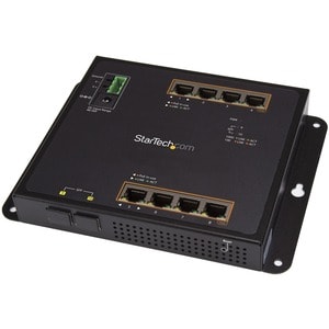 StarTech.com Gigabit Ethernet Switch - 8 Port PoE+ plus 2 SFP Ports - Industrial - Gigabit Switch - Managed Switch - Add u
