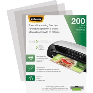 Fellowes Letter-Size Thermal Laminating Pouches - Sheet Size Supported: Letter 8.50" Width x 11" Length - Laminating Pouch