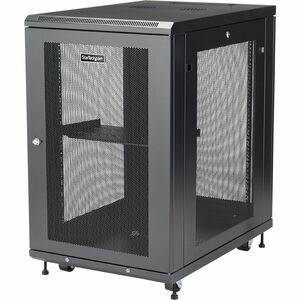 StarTech.com 4-Pfosten 18HE Server Rack, 19" Datenschrank für Computer / IT-Ausrüstung, Heimnetzwerk-Rack, Server-Rack mit
