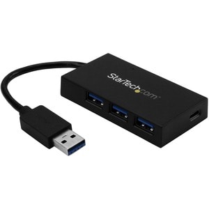 4PORT USB HUB - USB A TO USB A AND USB C - WITH POWER ADAPTER