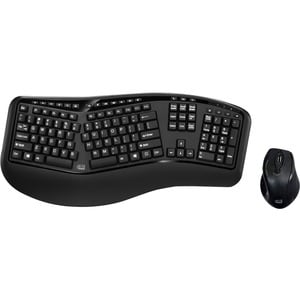 Adesso Tru-Form WKB-1500GB Keyboard & Mouse - English (US) - 1 Each - USB Membrane Wireless RF 2.40 GHz Keyboard - 105 Key