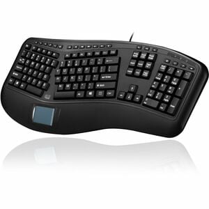 Adesso Tru-Form Ergonomic Touchpad Keyboard - Cable Connectivity - USB Interface - 104 Key Play/Pause, Previous Track, Nex