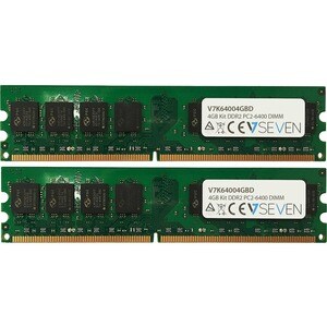 V7 V7K64004GBD RAM Module - 4 GB (2 x 2GB) - DDR2-800/PC2-6400 DDR2 SDRAM - 800 MHz Dual-rank Memory - CL6 - Non-ECC - Unb