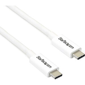 StarTech.com Thunderbolt 3 Kabel - 20Gbit/s - 2m - Weiß - 4K 60Hz - Passiv - Thunderbolt Kabel - USB Typ C Lader - 20 Gbit