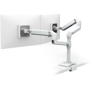 Ergotron Clamp Mount for Monitor - White - 2 Display(s) Supported - 24" Screen Support - 40 lb Load Capacity - 75 x 75, 10