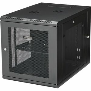 StarTech.com 4-Post 12U Wall Mount Network Cabinet, 19" Hinged Wall-Mounted Server Rack for IT Equipment, Flexible Lockabl