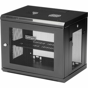 StarTech.com 2-Post 9U Wall Mount Network Cabinet, 19" Wall-Mounted Server Rack for Data / IT Equipment, Small Lockable Ra