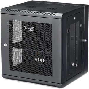 StarTech.com 4-Pfosten 12HE Wand Netzwerkschrank, 19" aufklappbares Wand Server Rack für IT Geräte, abschließbares Rack - 