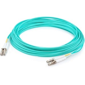 AddOn 15m LC to LC Aqua OM4 Duplex OFNR (Riser-Rated) Fiber Patch Cable - 100% application tested and guaranteed to work