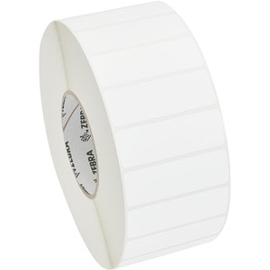 Zebra 8000T Void Gloss - 2" Width x 1" Length - Rectangle - Thermal Transfer - White - Polyester - 3000 / Roll - 1 Roll