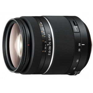 Sony SAL-2875 - 28 mm to 75 mm - f/32 - f/2.8 - Zoom Lens for Sony Alpha - 67 mm Attachment - 0.22x Magnification - 2.6x O