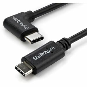 StarTech.com Right-Angle USB-C Cable - M/M - 1 m (3 ft.) - USB 2.0. Cable length: 1 m. Connector 1: USB C, Connector 2: US