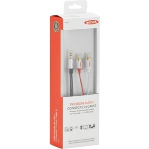 Ednet 2.50 m Mini-phone/RCA Audio Cable for Audio Device, MP3 Player, Smartphone - 1 - First End: 1 x Mini-phone Stereo Au