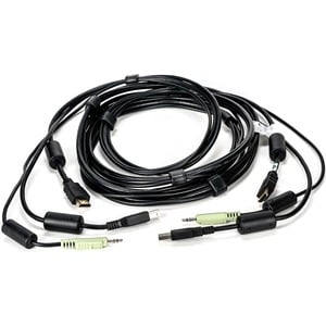 VERTIV 3.05 m KVM Cable - Cable for KVM Switch - First End: 1 x 4-pin USB Type B - Male, 1 x 19-pin HDMI Type A Digital Audio/Video - Male, 1 x Mini-phone Stereo Audio - Male - Second End: 1 x 4-pin USB Type A - Male, 1 x 19-pin HDMI Type A Digital Audio/Video - Male, 1 x Mini-phone Stereo Audio - Male