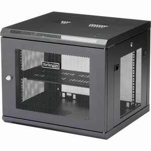 StarTech.com 9U Wandmontierbar Rackschrank für Server, LAN-Schalter, Patchfeld480,06 mm Rack Depth - Schwarz - Stahlgitter