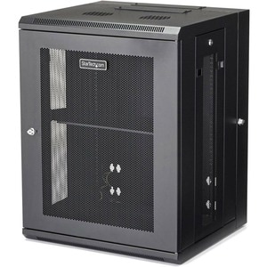 StarTech.com 4-Post 15U Wall Mount Network Cabinet, 19" Hinged Wall-Mounted Server Rack for Data / IT Equipment, Lockable 