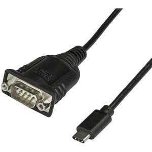 StarTech.com Câble adaptateur USB-C vers série - USB C vers RS232 - Compatible avec Windows / macOS / Linux - Noir