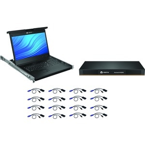 Vertiv AVOCENT LCD-Rack-Konsole KVM-Schalter - 16 Computer - 47 cm (18,5 Zoll) LED - UXGA - 1600 x 1200 - 16:9PS/2-PortUSB