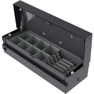 Tiroir-Caisse apg CashPlus 490MOD - 4 Billet - 8 Pièce de monnaie - 1 Slot Média - 2 Position du Verrue - Acier - Blanc - 