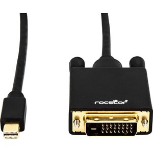 Rocstor Premium 6 ft Mini DisplayPort to DVI Cable - Mini Displayport to DVI Cable Supports 1920x1200 1080p Resolution- mD