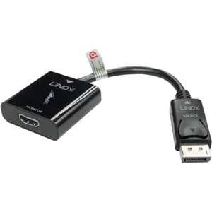 LINDY A/V Adapter - 1x HDMI 2.0a Type A Digital Audio/Video - Male - 1x Displayport 1.2 Digital Audio/Video - Female - 384
