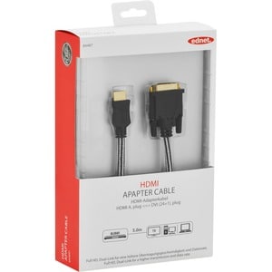 Ednet 5 m DVI/HDMI Video Cable for Audio/Video Device, TV, Monitor, Computer - 1 - First End: 1 x 25-pin DVI-D (Dual-Link)