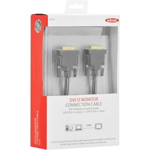 Ednet 2 m DVI Video Cable for Video Device, Monitor, TV, Projector, Notebook - 1 - First End: 1 x 25-pin DVI-D (Dual-Link)